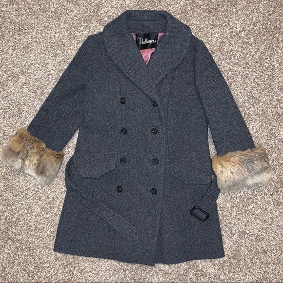Thalhimers vintage fur charcoal gray coat - Picture 1 of 14